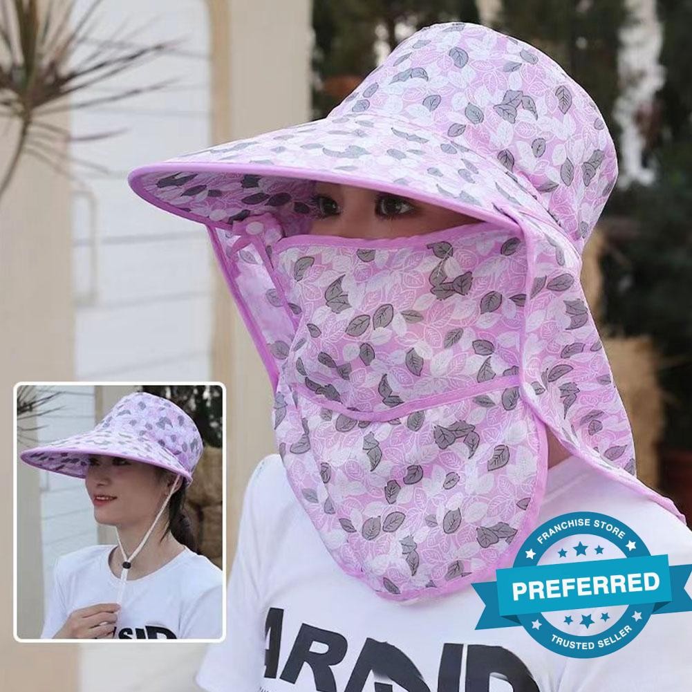 หมวกกันแดดฤดูร้อนกลางแจ้งหมวกกันแดดระบายอากาศเพื่อปกปิดใบหน้าและป้องกันคอป้องกันรังสียูวีขี่จักรยาน 