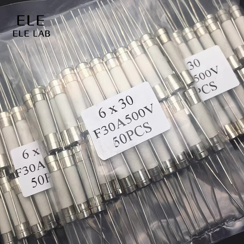 ‌ฟิวส์เซรามิค 6x30 มม.พร้อมตะกั่ว 10A 15A 20A 30A 500V High-Current ฟิวส์สําหรับ Over-Current Protection