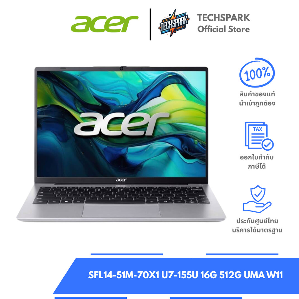 ACER Swift Lite 14 SFL14-51M-70X1/Ultra 7-155U/16GB/512/GBUMA/14"/Win11_Office/Silver CO6-010988