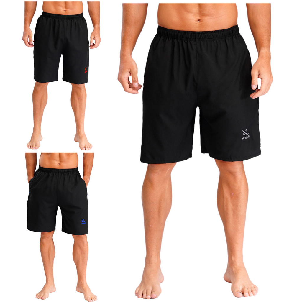Inlzdz Men Drawstring Elastic Waistband Quick-Drying Athletic Shorts with Zipper Pockets for Sports 