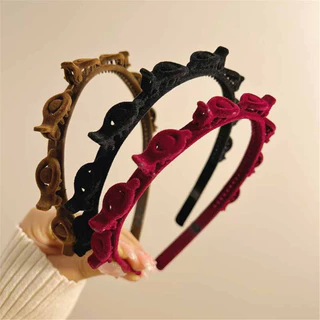 Flocked ผม Braided Hairband หญิง Simple หน้าผาก Noble ผมการ์ดผมหัก Finishing Artifact อารมณ์แถบคาดศีรษะ