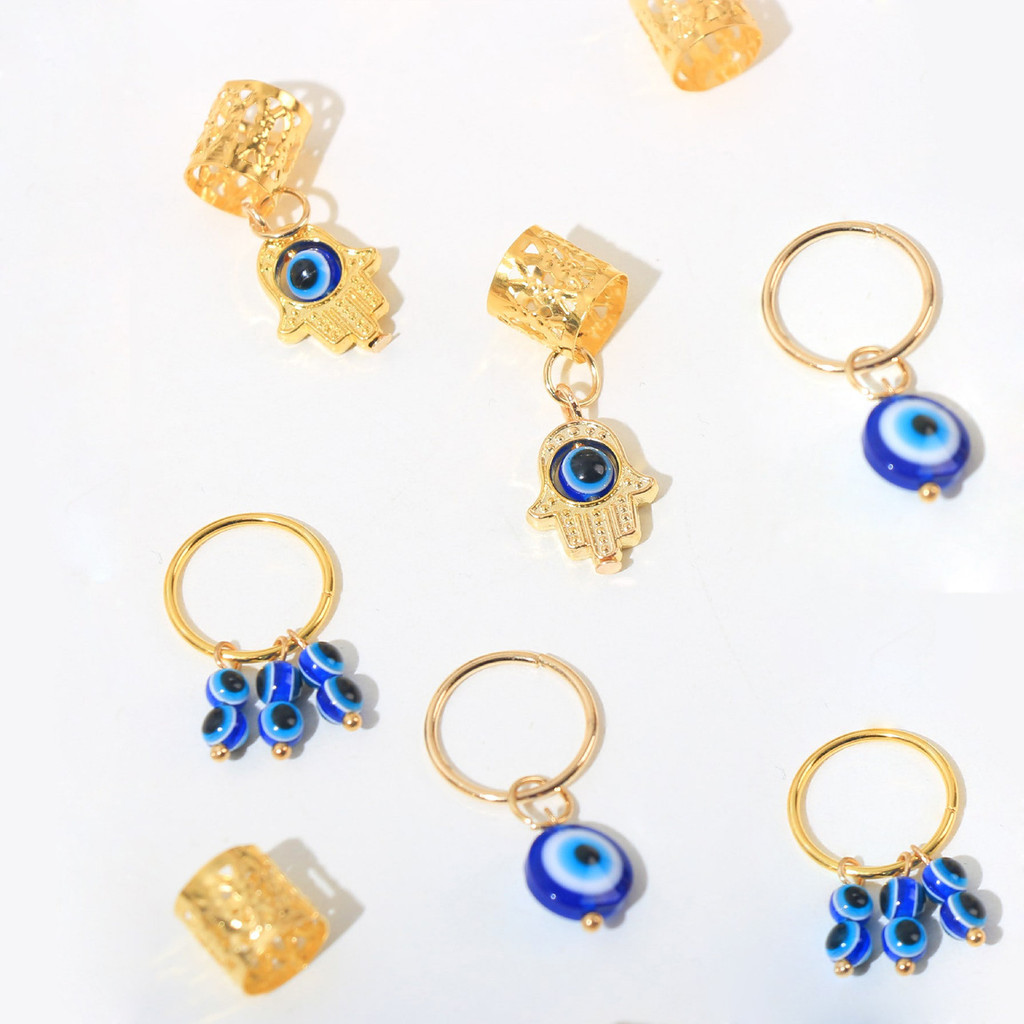 Zhengyou Evil Eye แหวนผม 16 ชิ้น Vintage อินเทรนด์อุปกรณ์เสริมผมชุดแฟชั่นวันหยุดของขวัญส่วนบุคคล Scrunchies