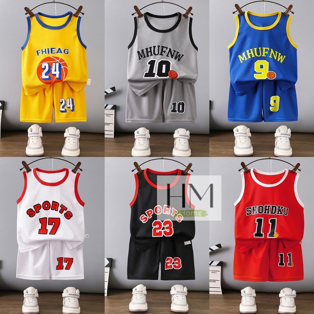 ชุดกีฬาเด็ก ชุดออกกำลังกาย เสื้อกร้าม+กางเกงขาสั้น  เสื้อผ้ากีฬาเด็ก อายุ6เดือน-4ปี