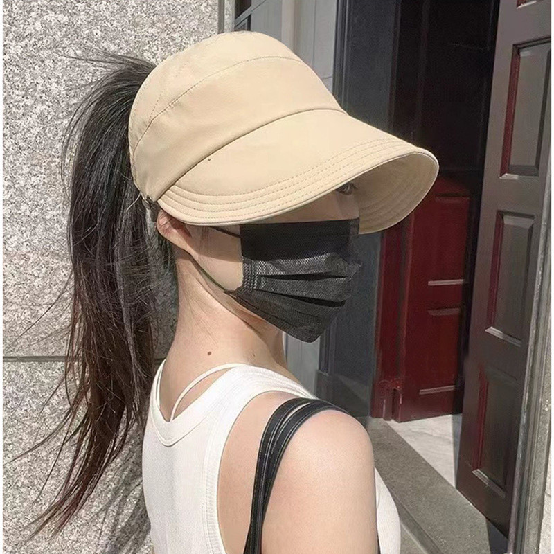 หมวกเบสบอลหางม้าป้องกันแสงแดดสไตล์เกาหลีใหม่สำหรับฤดูร้อนของขวัญแฟชั่นเปิดด้านบนสำหรับผู้หญิง