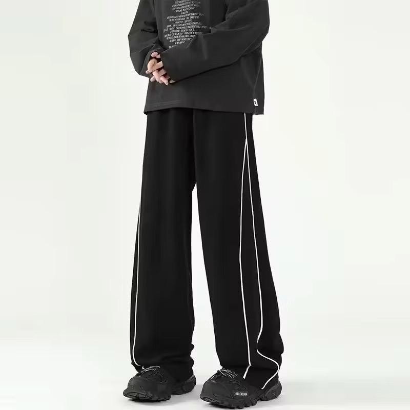 กางเกง Y2K BUGGY อย่างเป็นทางการที่ไม่แตกหัก Loose Two Strip Unisex
