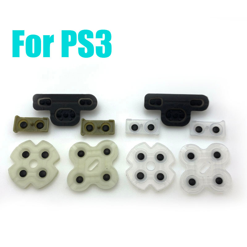 1 ชุดสําหรับ Sony Playstation3 PS3 DualShock Controller ยางนุ่มซิลิโคนนําไฟฟ้ากาวปุ่ม Pad ปุ่มกด