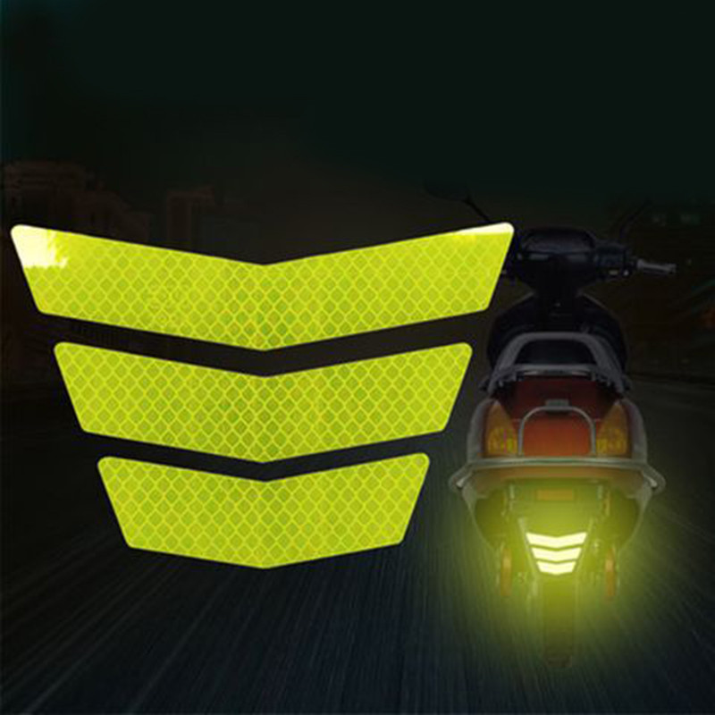 LIUOOP สติกเกอร์รถจักรยานยนต์สติกเกอร์เตือนด้านหลัง Mudguard สติกเกอร์สะท้อนแสงลูกศร Trapezoidal