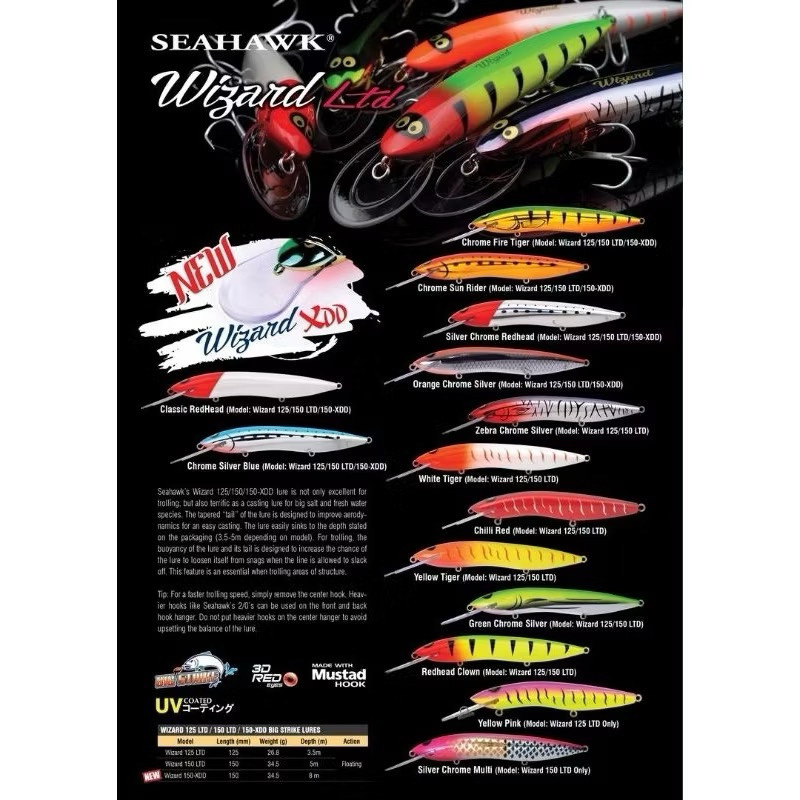 SEAHAWK BIG STRIKE WIZARD 125LTD / 150 LTD SALTWATER LURE
