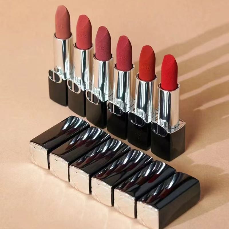 Dior ลิปสติก 999MATTE 999SATIN 999VELVET888สีฟ้า สีทอง #3.5 ก df720dior