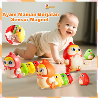 Edden Mainan Ayam Jam Kerja  Magnetik Swing Squad Interaktif Preschool