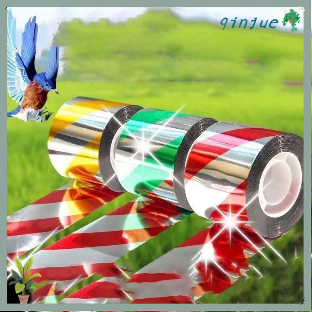 PRINTLI 50M/100M เทปกันนก, ริบบิ้นไล่นกอเนกประสงค์สะท้อนแสงสองด้าน, Creative กาวฟรีกระพริบแขวนนก Scare เทปสัตว์เล็ก
