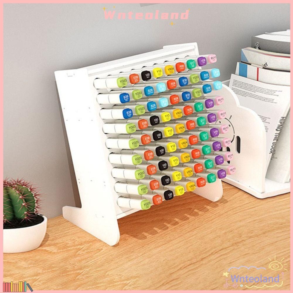 WNTEOLAND ชั้นเก็บของ, ที่ใส่ปากกาปลั๊กอินแนวทแยงมัลติฟังก์ชั่นแบบตั้งโต๊ะ, ภาชนะปากกาเด็กอนุบาลสากล