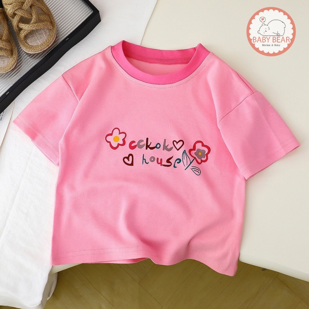 ใหม่ เสื้อยืดเด็ก เสื้อผ้าแฟชั่นเด็ก ลายดอกไม้น่ารักๆ รูปที่ 4