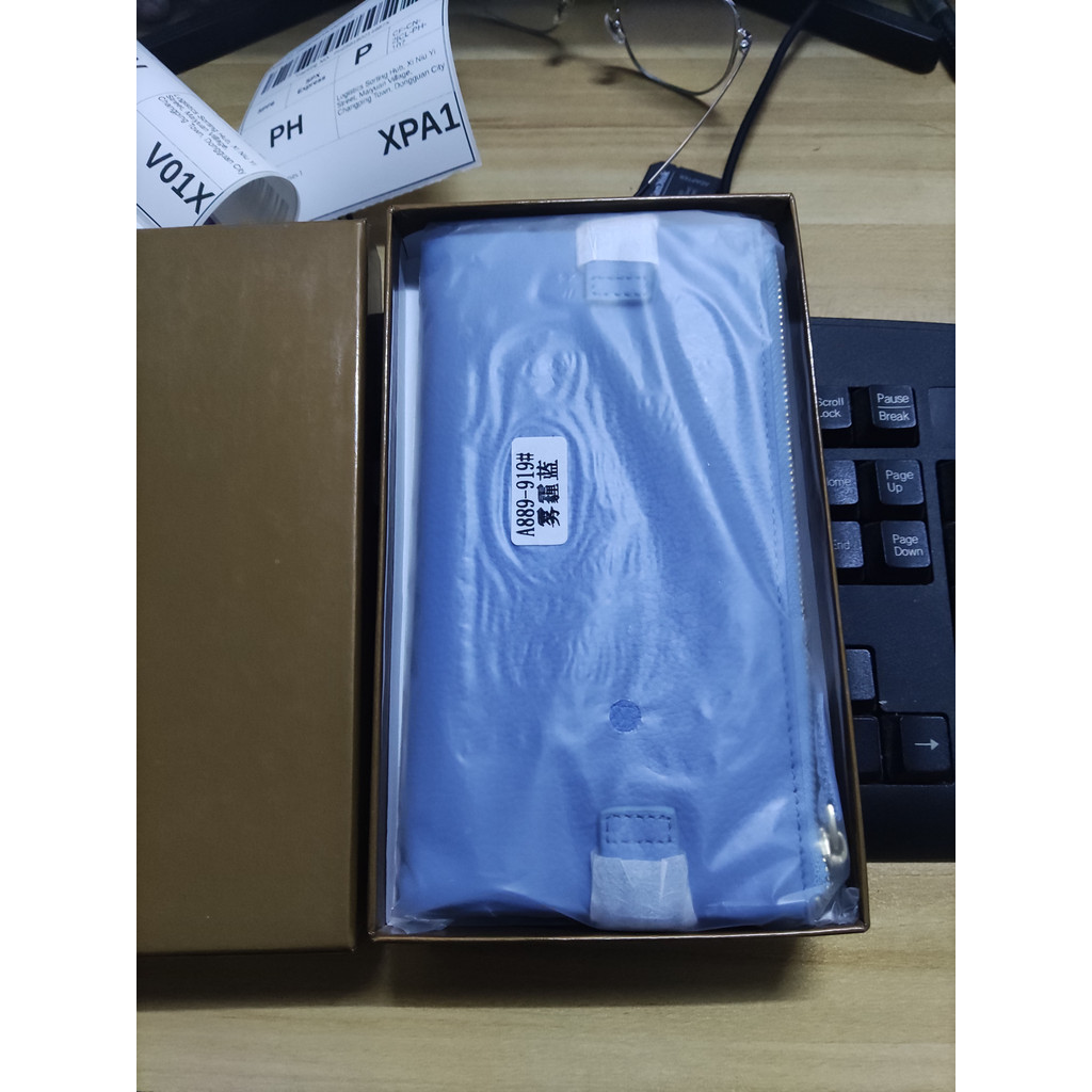 ของแท้หนังกระเป๋าสตางค์ยาวสุภาพสตรีขนาดใหญ่-ความจุชั้นแรก หนังวัว ผู้ถือบัตรที่มีซิปกระเป๋าเงินเหรียญของขวัญ เฟ