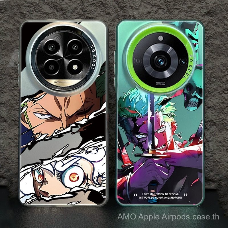 เคสโทรศัพท์ Realme 12 13 14 Pro Plus 5G/12X 12+ 13+ 12 14X 5G ลายอนิเมะ One Piece แข็ง กันกระแทก ขอบด้าน พร้อมเลนส์กล้องกันรอย ลาย Monkey Luffy Zoro
