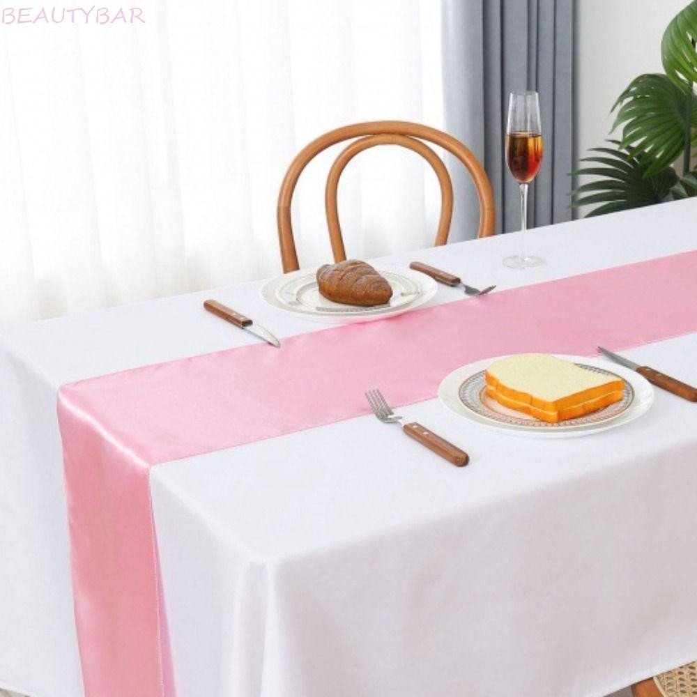 BEAUTYBAR8 ผ้าปูโต๊ะตกแต่ง 3 ชิ้น, 30x275 ซม.ซาตินหรูหรารองชนะเลิศอันดับตาราง, ทนทานที่ละเอียดอ่อนคล