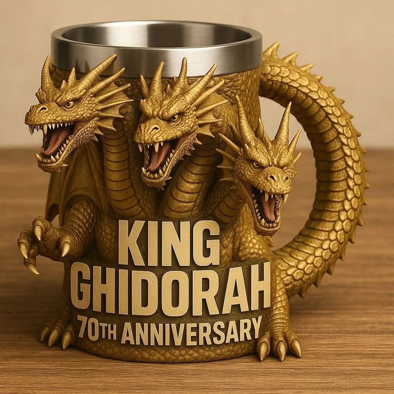 ⭐ขายดี⭐แก้วสร้างสรรค์ถ้วยกาแฟถ้วยน้ํา Godzilla Series 70th Anniversary Cup สแตนเลส 3D Boy Gift