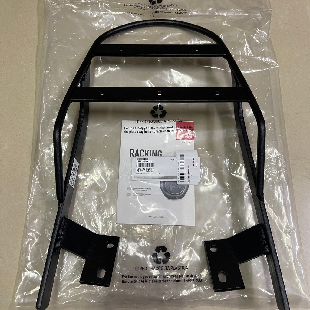 YAMAHA LC135 V1 OLD MODEL LC 135 V1 LAMA 135LC MONORCK GIVI MV ADVANCE TOP BOX RACK CARRIER KOTAK GI