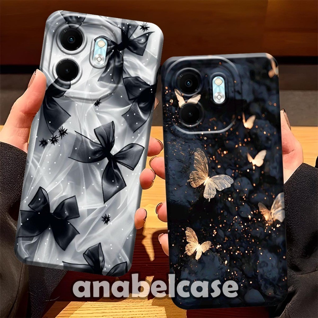 Softcase INFINIX SMART 9 4G - INFINIX HOT 50i 4G ล่าสุด Butterfly Motif เคสแบบยืดหยุ่นเคสปัจจุบัน [S