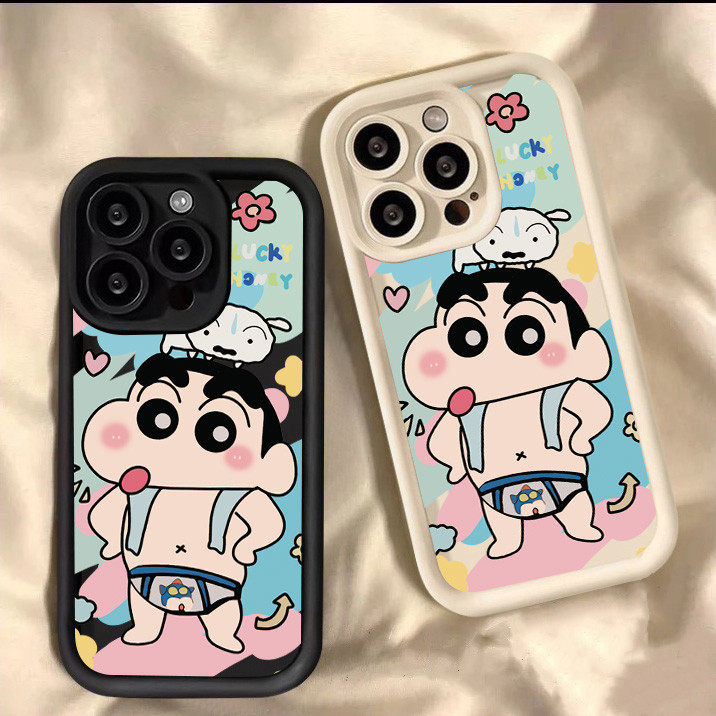 น่ารักเครยอนชินจังสําหรับxiaomi Redmi 13 14C 12 13C 12Cหมายเหตุ13 12 11 Pro Plus Turbo 3 12S 11S 10S 10 9S 9 Proสามเหลี่ยมกางเกงSupermanกันกระแทกซิลิโคนปก