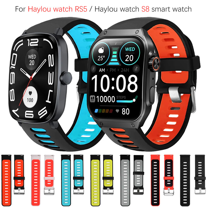 สายนาฬิกาซิลิโคนเปลี่ยนสําหรับ Haylou watch RS5 / Haylou watch S8 smart watch Band สร้อยข้อมือ