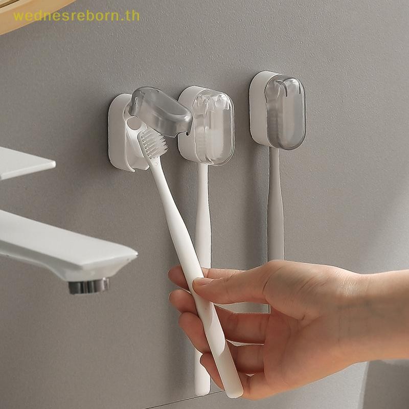 # Wdbh # ต่อย-ฟรี ผู้ถือแปรงสีฟันประหยัดพื้นที่ติดผนังไร้ฝุ่นกล่องออแกไนเซอร์ห้องน้ําชั้นวางแปรงสีฟันกาวตนเอง .