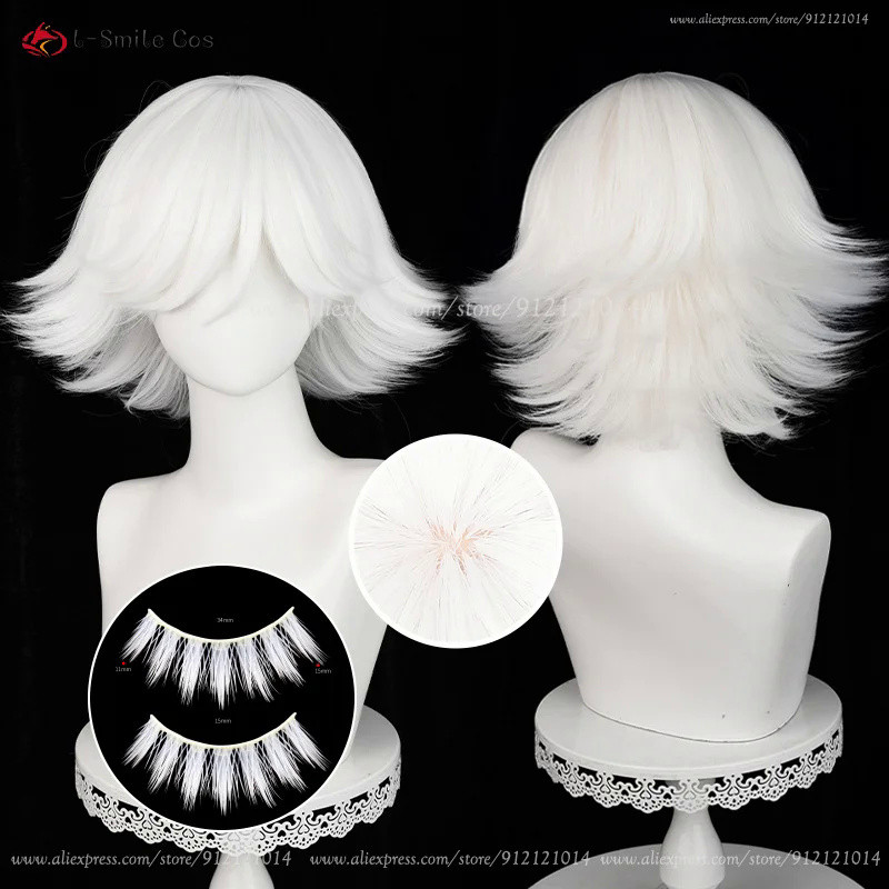 Anime Mi Zu Ki Cosplay Wigs 33cm Short White Mizuki Cosplay Wig Heat Resistant Synthetic Hair Hallow