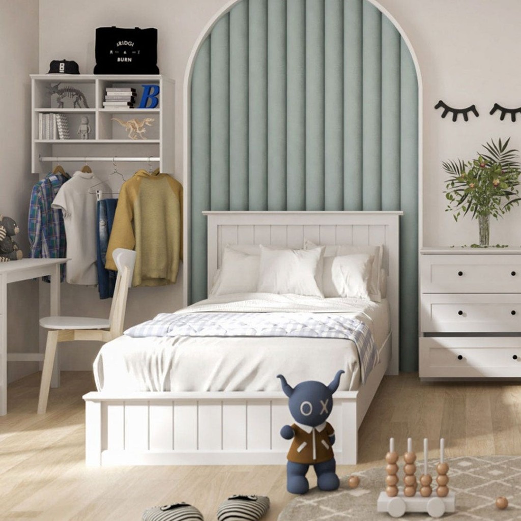 SB Design Square เตียง 3.5 ฟุต รุ่น Moneta สีขาว (124x213x103 ซม.) แบรนด์ KONCEPT FURNITURE