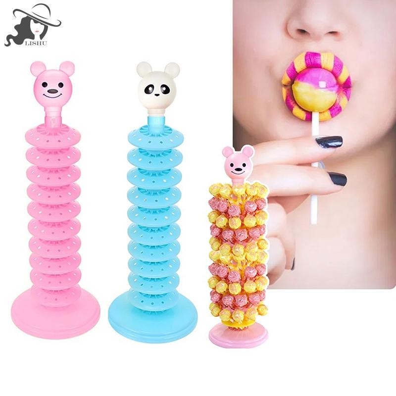 Lishu Multi-Layer Lollipop Stand ที่วางอมยิ้มแบบปรับได้ชั้นวางจอแสดงผล Party Dessert Sucker ฐานอบแห้ง Stick Candy Holders th