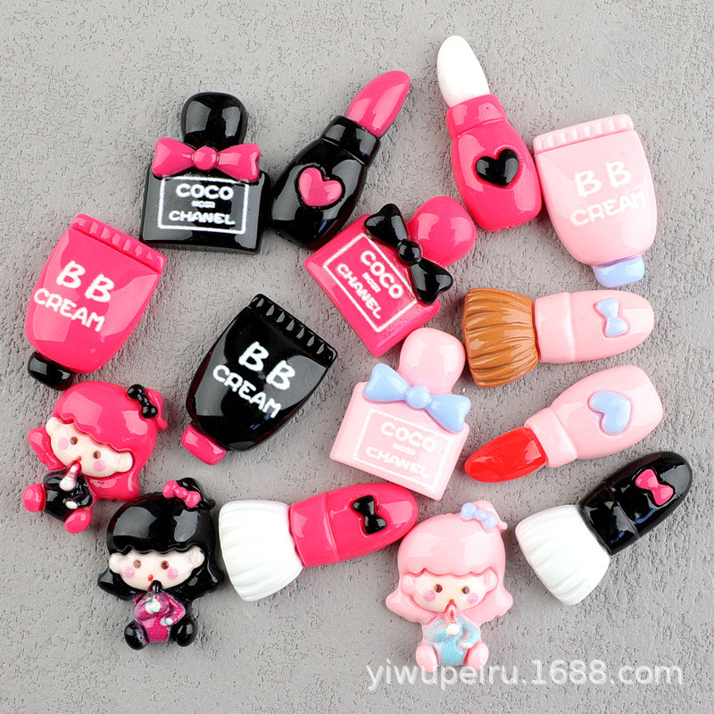 สาวมันวาวอุปกรณ์เครื่องสําอางขวดน้ําหอมลิปสติกครีมกาวเคสโทรศัพท์วัสดุหลุมรองเท้าหัวเข็มขัดทําเองอุปกรณ์เสริม