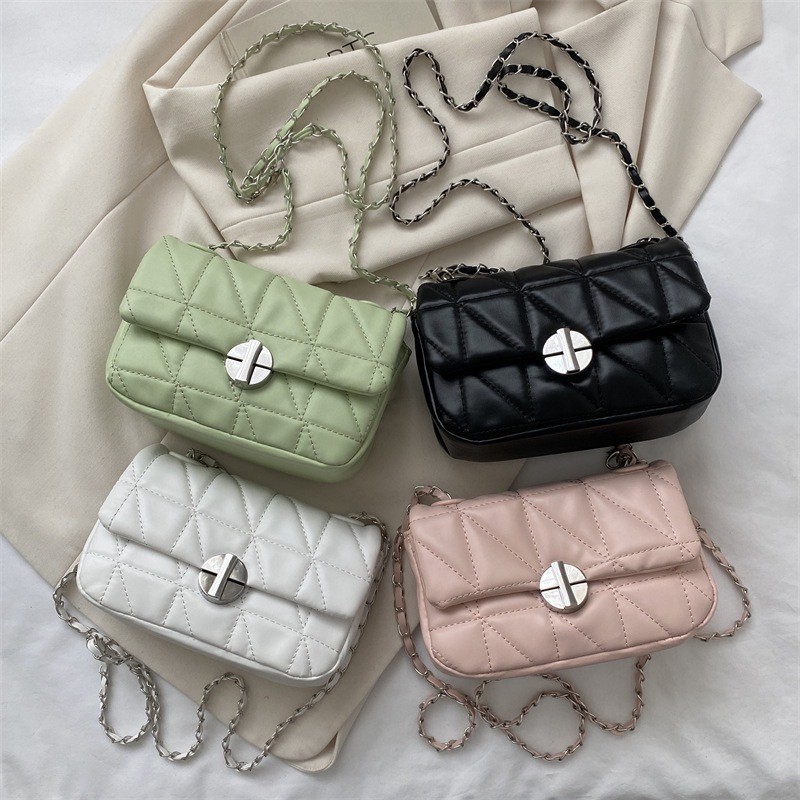 V-shop2 กระเป๋าสะพายข้างมี 4 สีให้เลือกหนัง pu shiny girl88