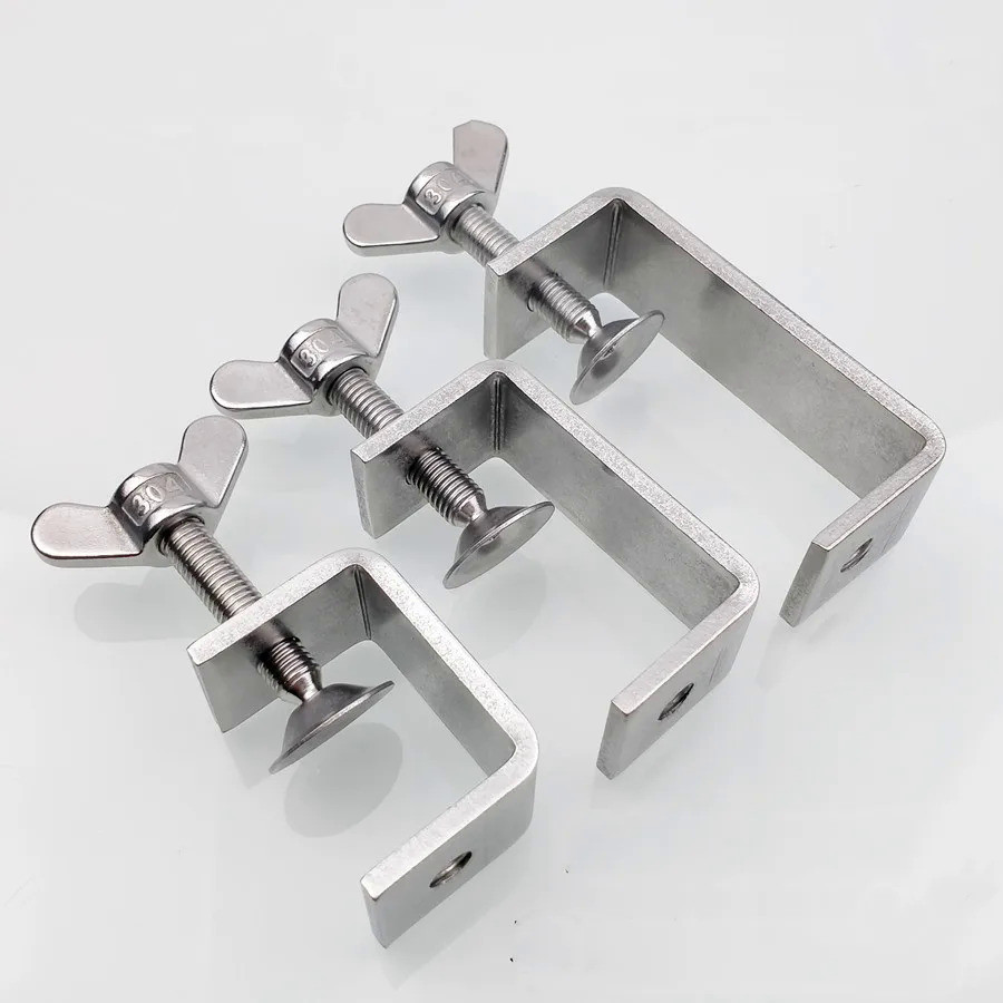 แคลมป์ตั้งโต๊ะแบบ Heavy Duty แบบ C สแตนเลส, คลิปยึดโต๊ะแบบปรับได้, ตัวยึดฮาร์ดแวร์มัลติฟังก์ชั่น