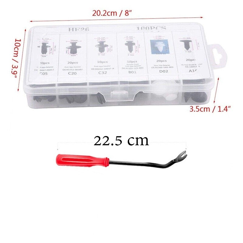 100 ชิ้น หมุดกิ๊บล็อค หมุดกิ๊บล็อคกันชน หมุดพลาสติก กิ๊บล็อครถยนต์หมุดยึดพลาสติก C155 - รูปที่ 5