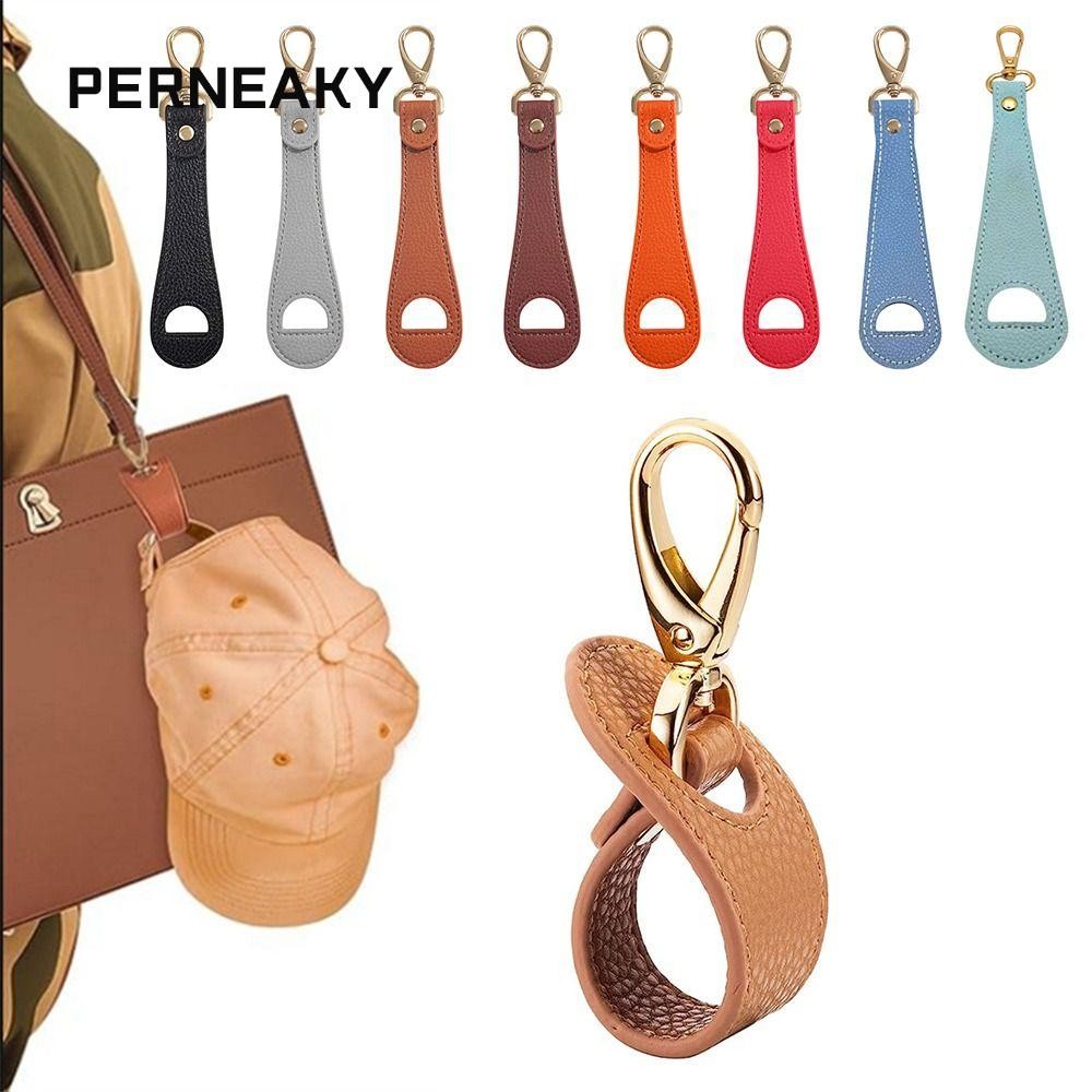 Perneaky ที่ใส่หมวก, แฮนด์ฟรีคลิปหมวกหนัง PU, กระเป๋าถือแฟชั่นอุปกรณ์เสริมคลิปเก็บหมวกท่องเที่ยวกลางแจ้ง