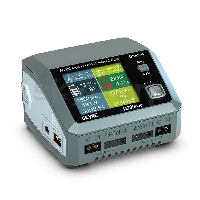 Skyrc D200NEO AC200W DC800W 20A*2 PD3.0 Dual Channel LiPo Charger สําหรับ 1-6S LiPo แบตเตอรี่