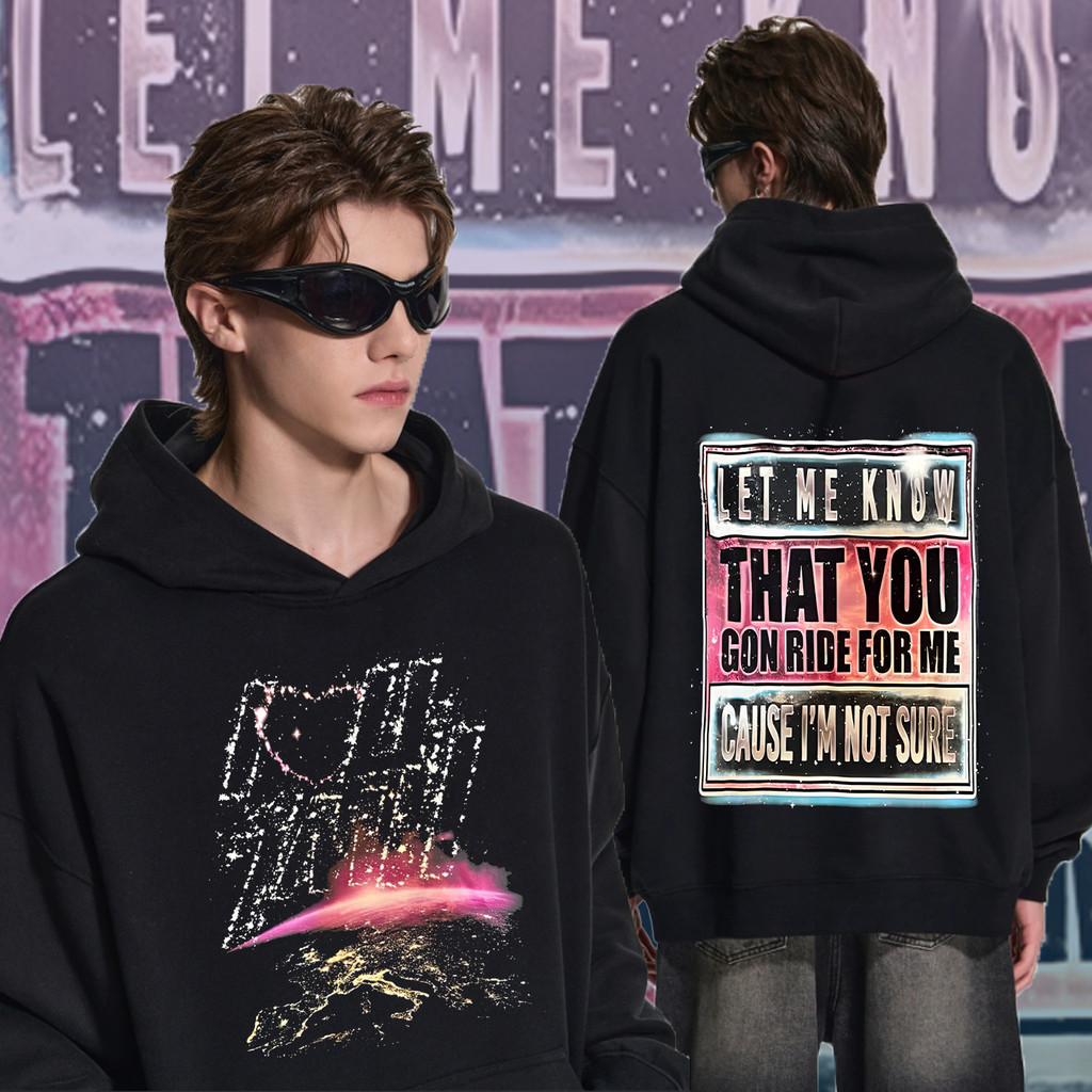 1mill ใหม่ Hoodie สีดำและสีขาว 2 สี เสื้อกันหนาวแฟชั่นผู้ชายแขนยาว 1MILL cotton hoodies M-3XL