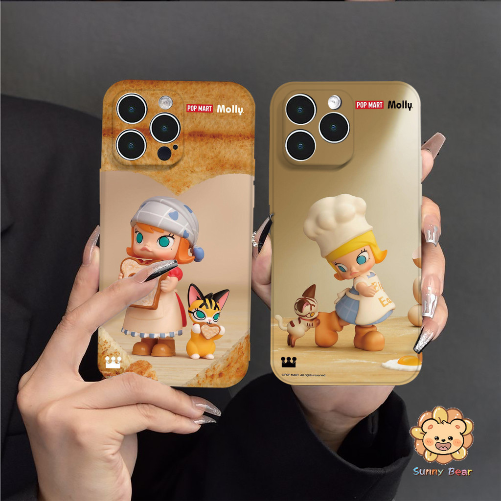เคสโทรศัพท์iPhone 16 Pro Maxมอลลี่คนรักขนมปัง POP MARTซิลิโคนเหลวโทรศัพท์มือถือกรณีfull-bodyป้องกันกันกระแทกtpuยางนุ่มสําหรับiphone 16 Pro Max 7plus 11 14 15 12 13 Pro Max 7 8 Plus XR XS