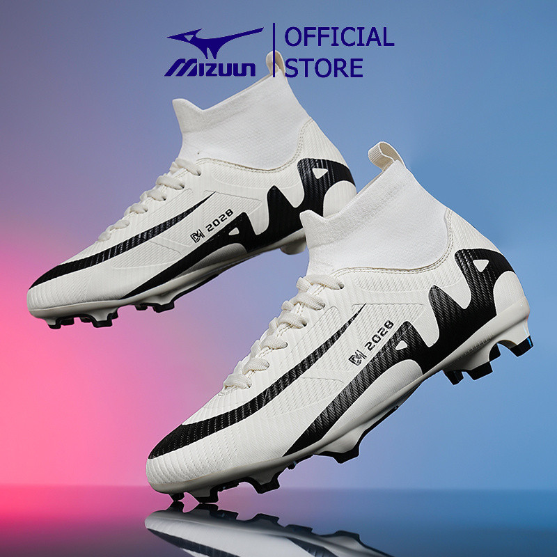 Mizuun-COD 35-44 FG/ TF soccer shoes รองเท้าฟุตบอล สําหรับผู้ชายและผู้หญิง รองเท้าสตั๊ด การซึมผ่านของอากาศที่ดี สีดำ