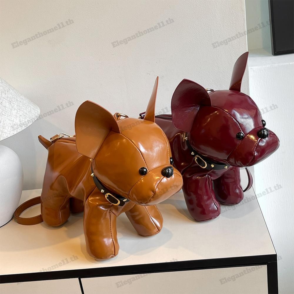 🚚สต็อกพร้อมในกรุงเทพ🚚 ผู้ชายผู้หญิงกระเป๋าสะพายบูลด็อกรูปร่างกระเป๋า ผู้สื่อสาร หนัง ปู่ กระเป๋าเดินทาง