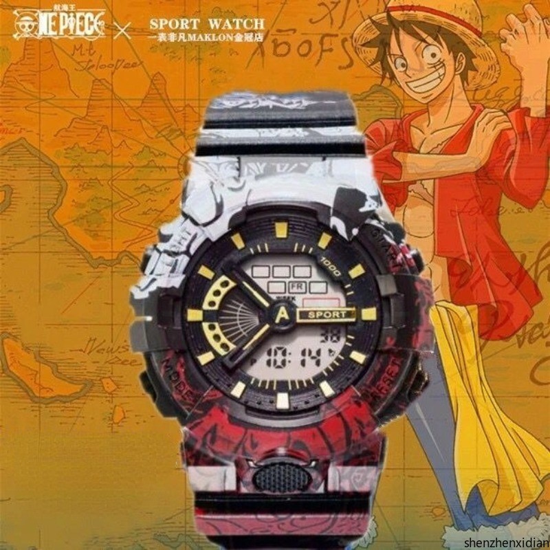 One Piece G-Shock Same Design Joint Model นาฬิกาสปอร์ต LED กันน้ํา นาฬิกาเด็ก นาฬิกาปาร์ตี้คริสต์มาส