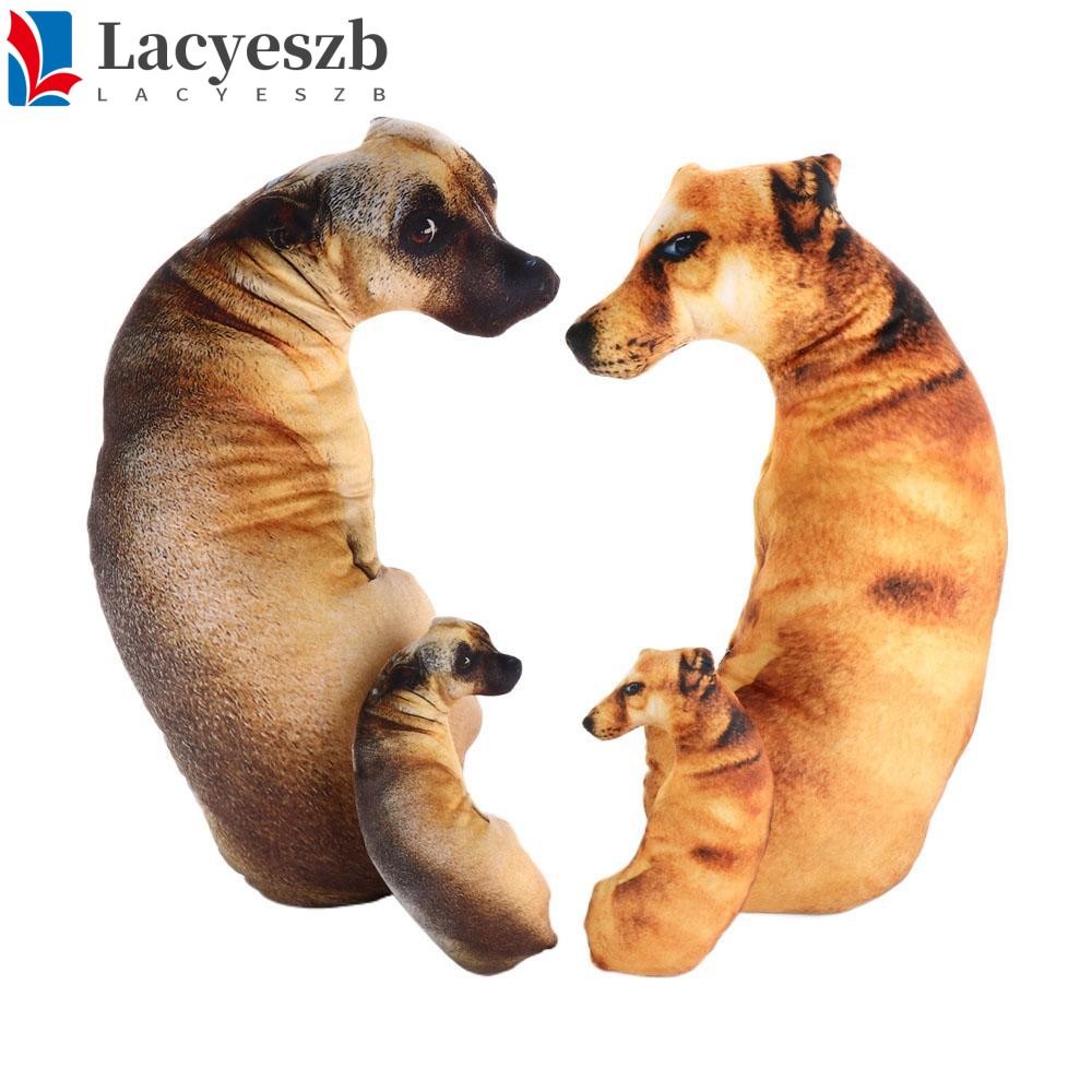 Lacyeszb หมอนสุนัข หมอนโยนสัตว์เหมือนจริง 3 มิตินุ่ม สํานักงานเบาะตุ๊กตาสร้างสรรค์ของเล่น