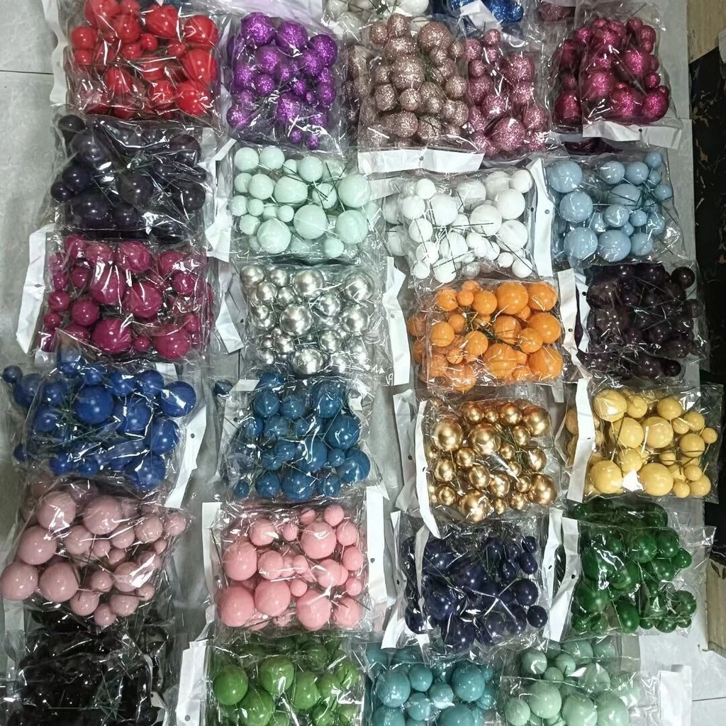 20ชิ้นผสมลูกที่มีสีสันเค้กท็อปเปอร์โฟมบอลฟองลูกตกแต่งคริสต์มาสลูกทองลูกเงินวันเกิด งานแต่งงานเบเกอรี่ขนมตกแต่งเค้ก