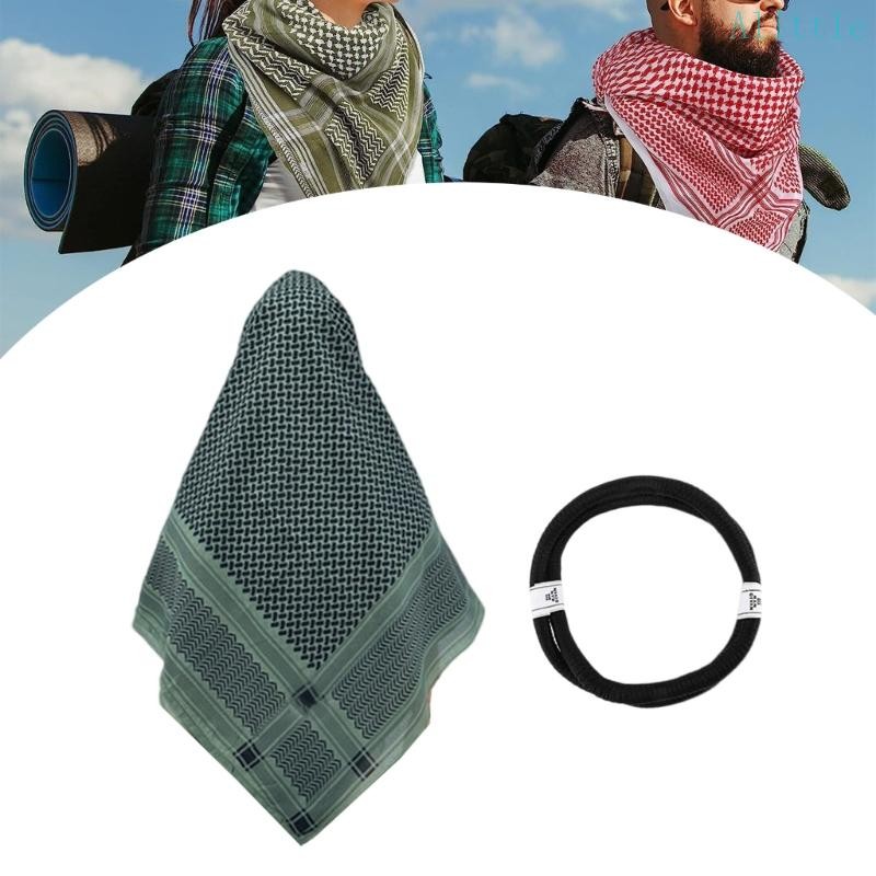 Alia Teen ผ้าพันคอสไตล์อาหรับพร้อมที่คาดผมกลางแจ้งกันแดดกันฝุ่นผ้าพันคอ Keffiyeh