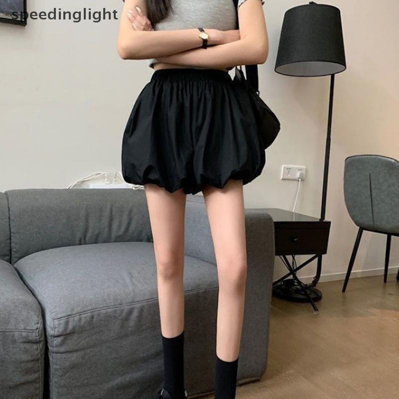 Speedinglight แฟชั่นฤดูร้อนสไตล์เกาหลีเอวสูงหลวมสบายๆกางเกงขาสั้นสําหรับผู้หญิง Speedinglight