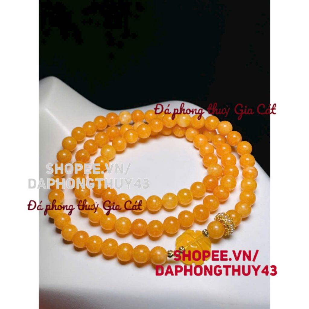 สร้อยข้อมือยาว Hoang ผสม 4 la ขนาด 6mm gia Cat สวยๆ