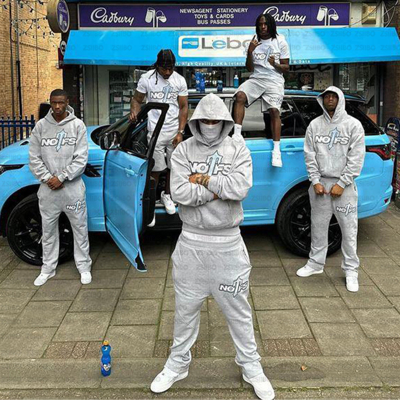 ผู้ชาย Y2k Hip Hop Street Casual Letter พิมพ์ Hooded รูปที่ 2