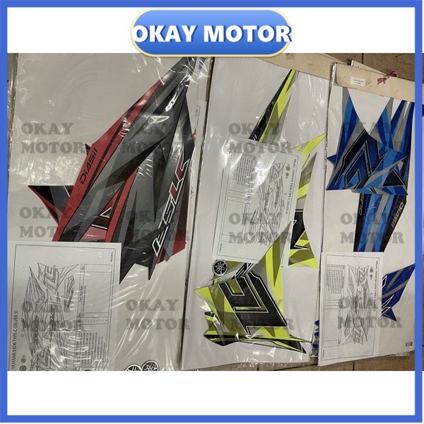 OEM YAMAHA LC135 v4 v5 v6 (16) ชุดปกสติ๊กเกอร์ STRIPE BODY colour tink mudar
