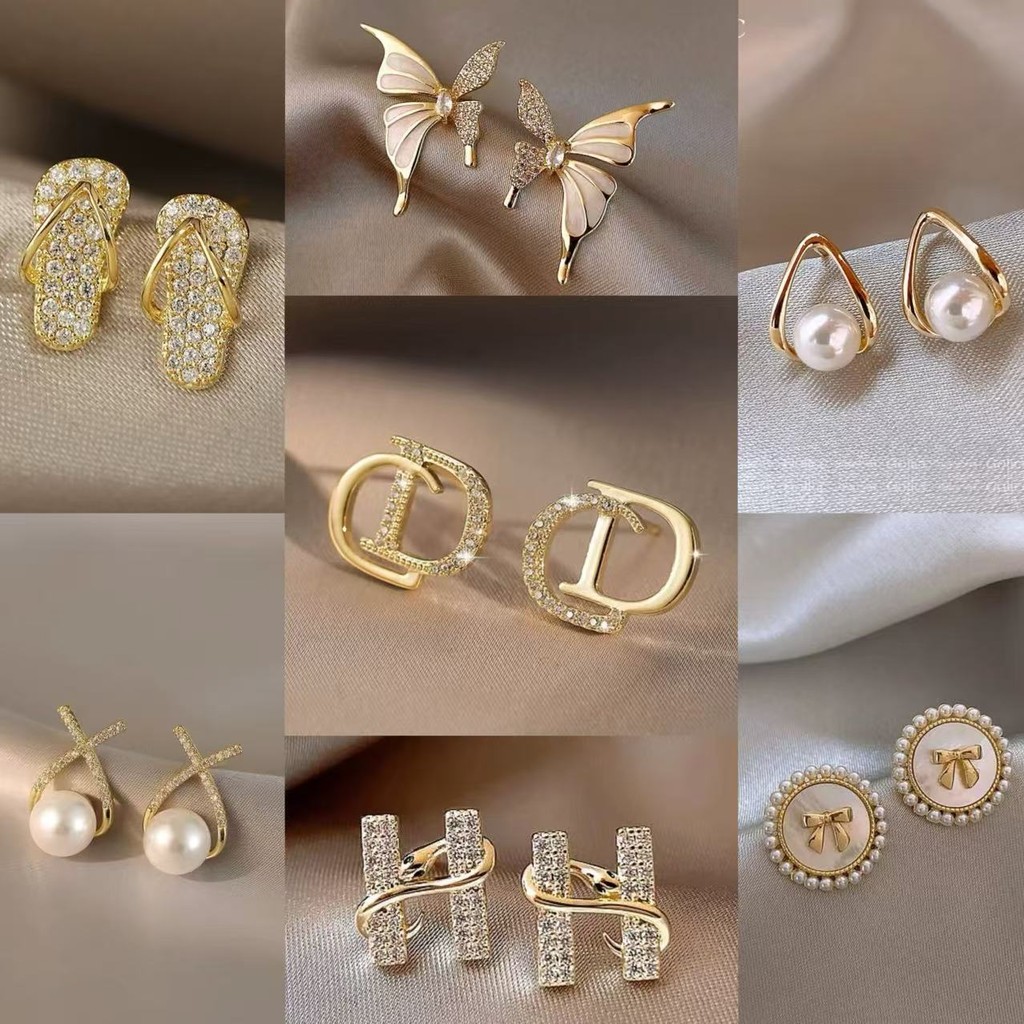 ต่างหูแฟชั่นเกาหลีต่างหูอเนกประสงค์สีทอง(แนะนําโดยผู้จัดการร้าน)