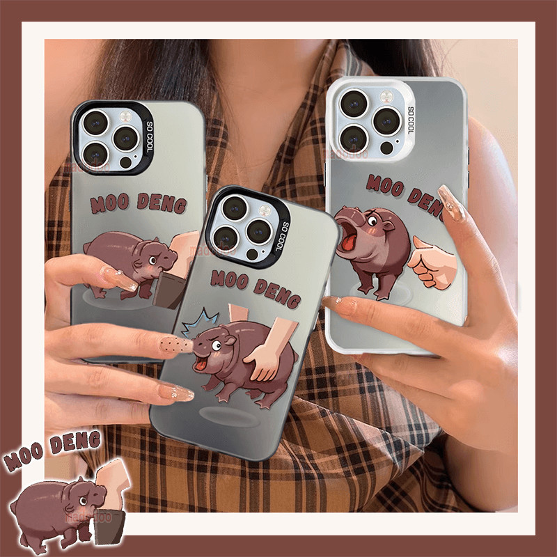 เคส Couple Funny Cute Cartoon hippo For Samsung Galaxy S24 Ultra S23 S22 S21 Plus S20 5G FE A20 A20S A10 A10S M01S M10 Pro A50 A30S A50S A30 J2 Prime 2018 S24+ S23+ S22+ S21+ S20+ S10+ Hard Matte Laser Moo Deng Phone Case YKC 59