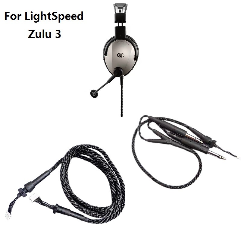 สายหูฟังใหม่สําหรับ LightSpeed Zulu 3 Aviation Headset เปลี่ยนสายเชื่อมต่ออะไหล่